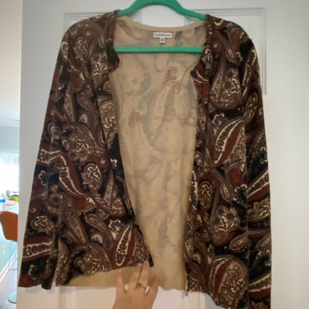 Brown paisley sweater
